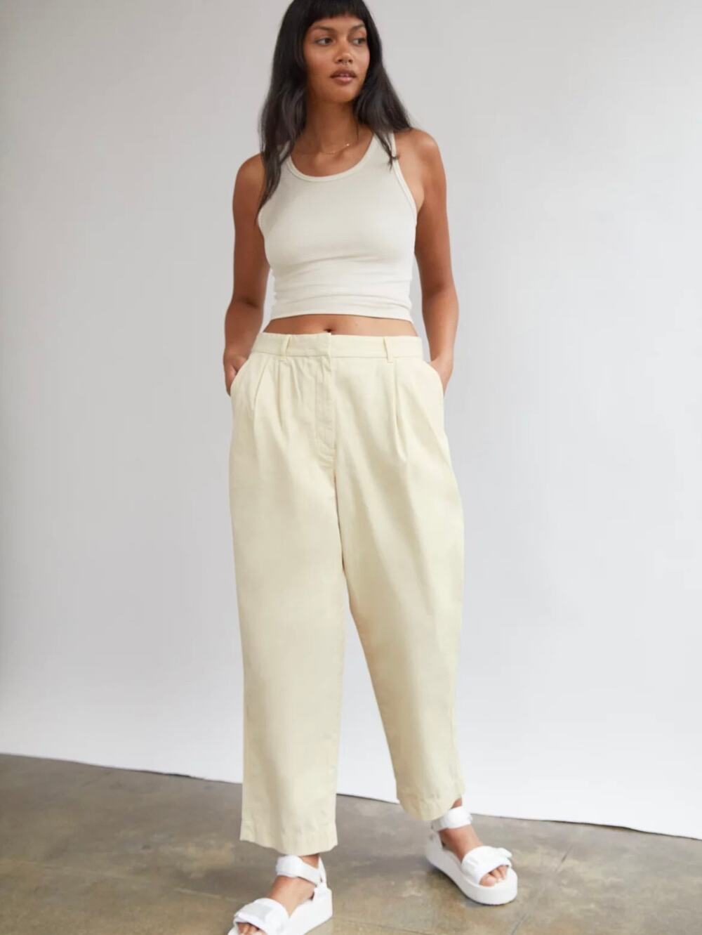 Wilfred Free Cotton Pockets Pleated High Rise Straight Compass Pants Size 0